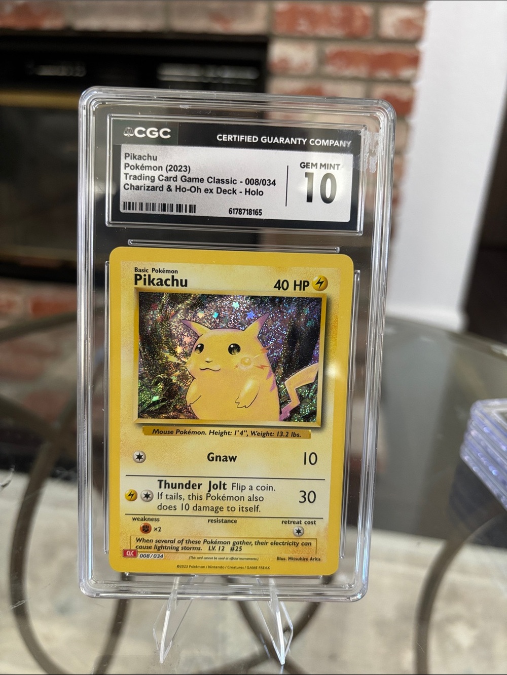 Pikachu TCG Classic Collection Holo (Charizard & Ho-Oh Deck) 008/034 CGC 10